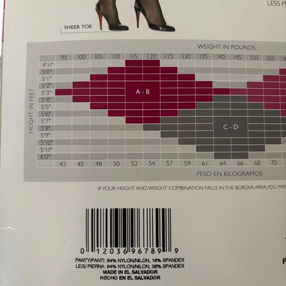 Hanes Silk Reflections Silky‎ Sheer Control Top Pantyhose Barely There Size AB